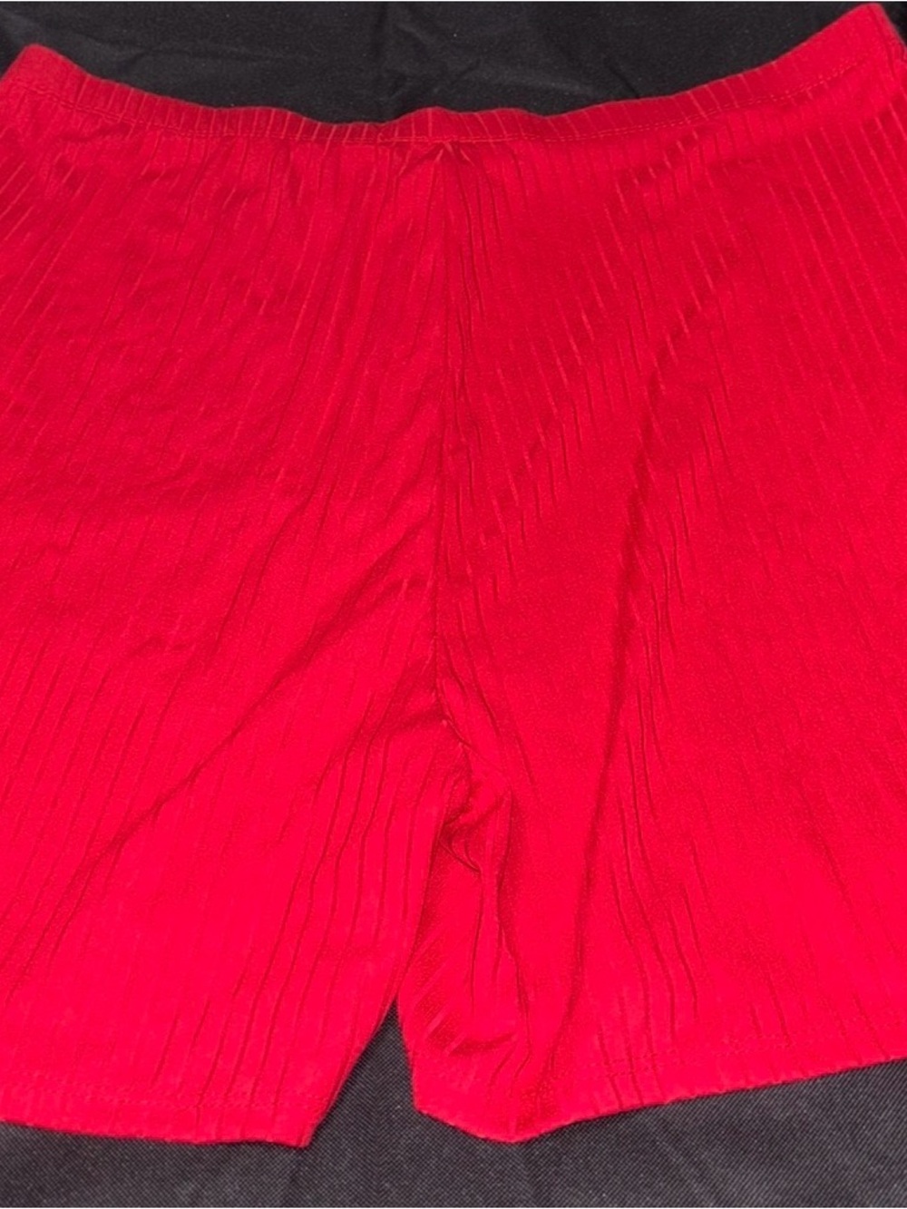 Red Ribbed Shorts - Picture 3 of 3